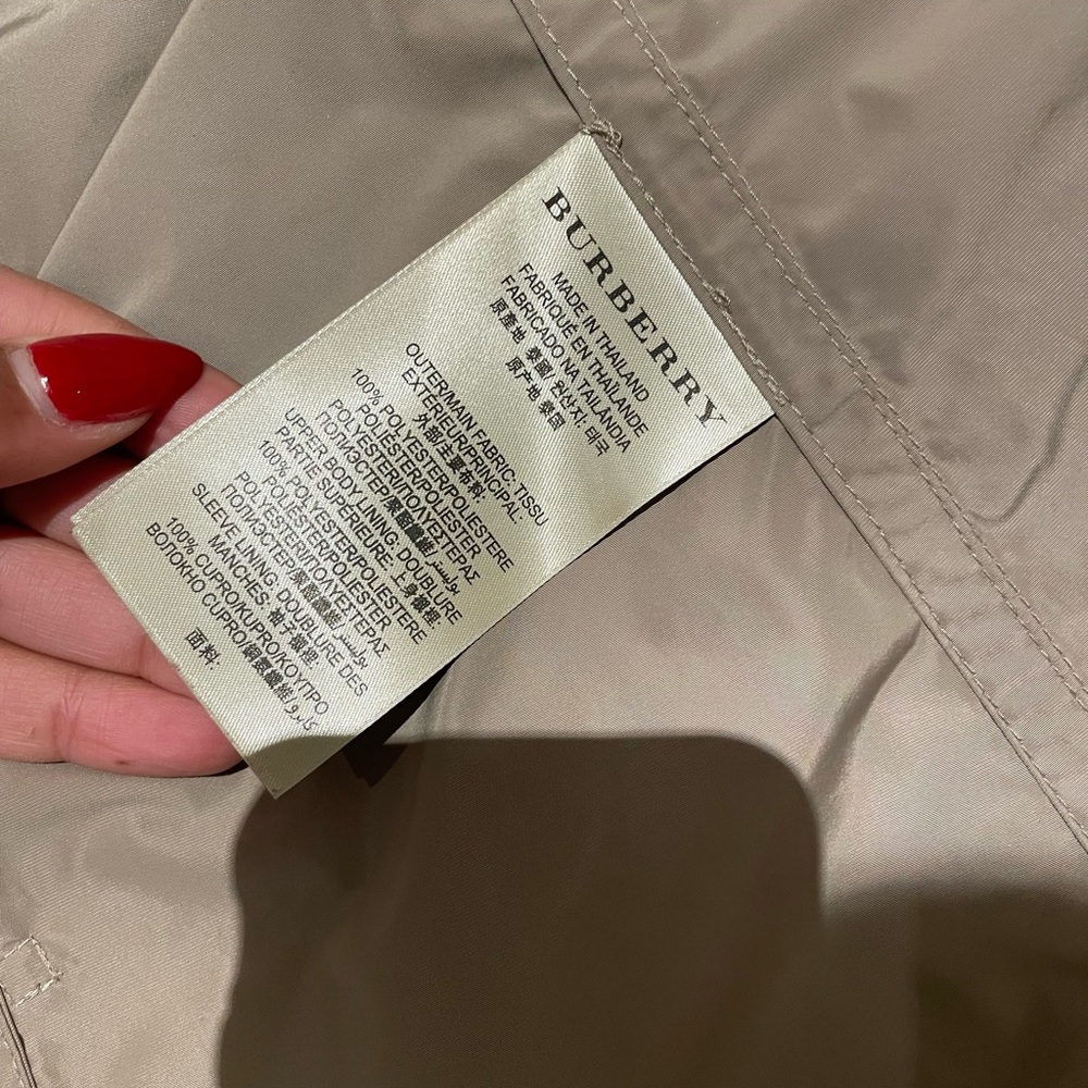 Burberry Brit Nylon Short Hooded Beige Trench - Picture 6 of 11